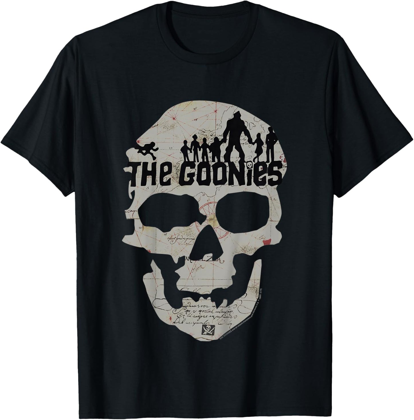 Kids The Goonies Skeleton Map Poster T-Shirt - T-Shirt | Black