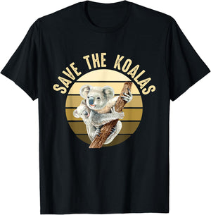 Save the Koalas Koala Koala Bear Australia Rescue Protect T-Shirt - T-Shirt | Black