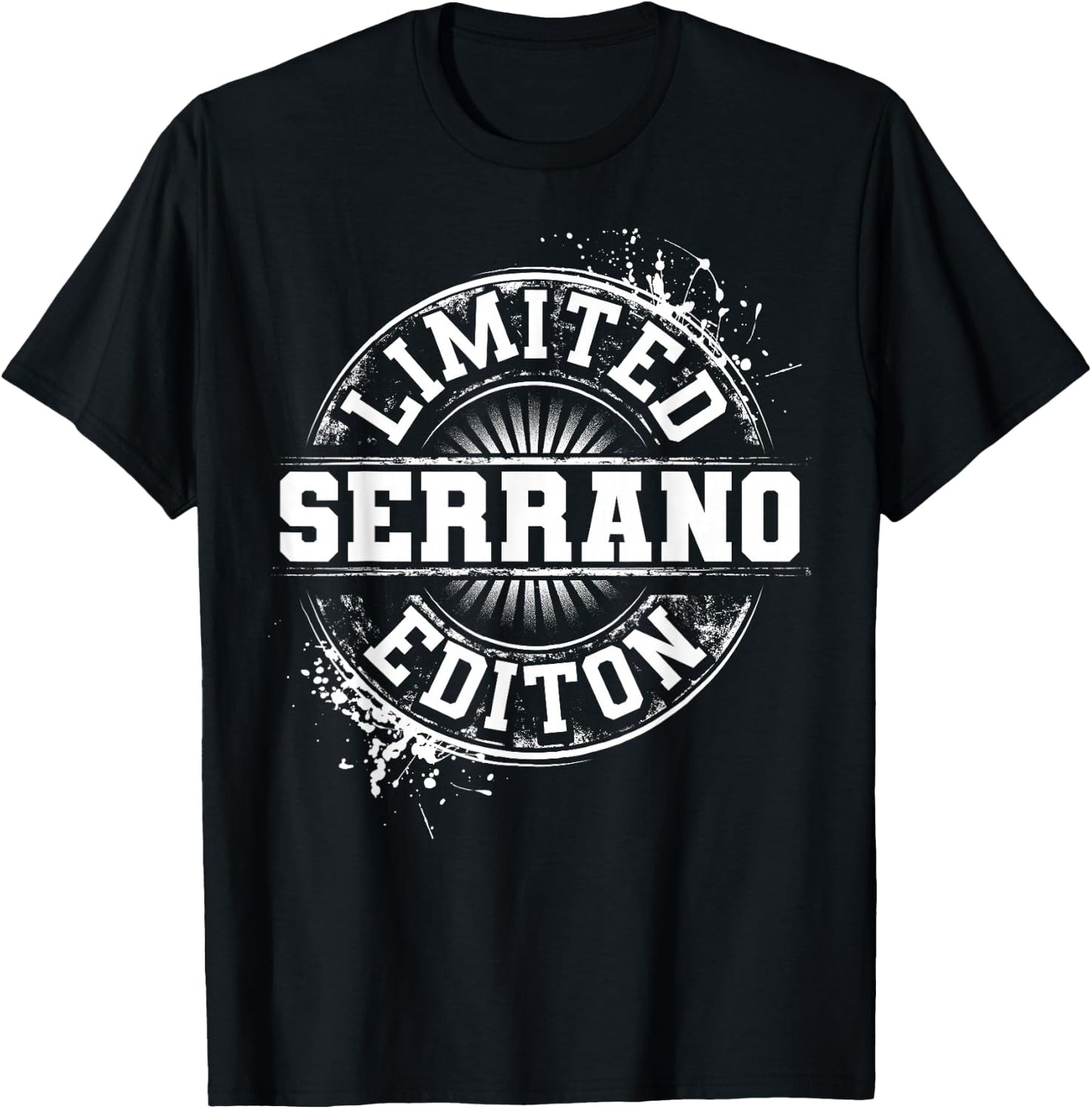 SERRANO Funny Surname Family Tree Birthday Reunion Gift T-Shirt - T-Shirt | Black