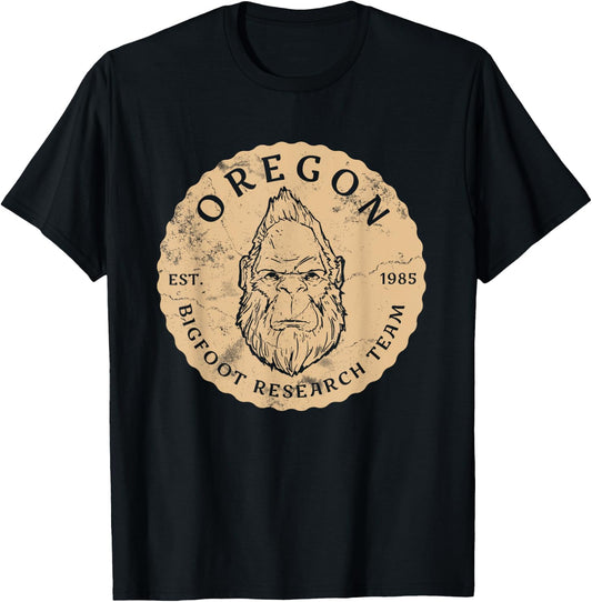 Bigfoot Research Team for Oregon Sasquatch Believers T-Shirt - T-Shirt | Black