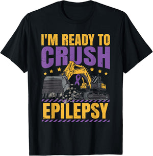 Epilepsy Awareness Kids Epilepsy I'm Ready To Crush Epilepsy T-Shirt - T-Shirt | Black