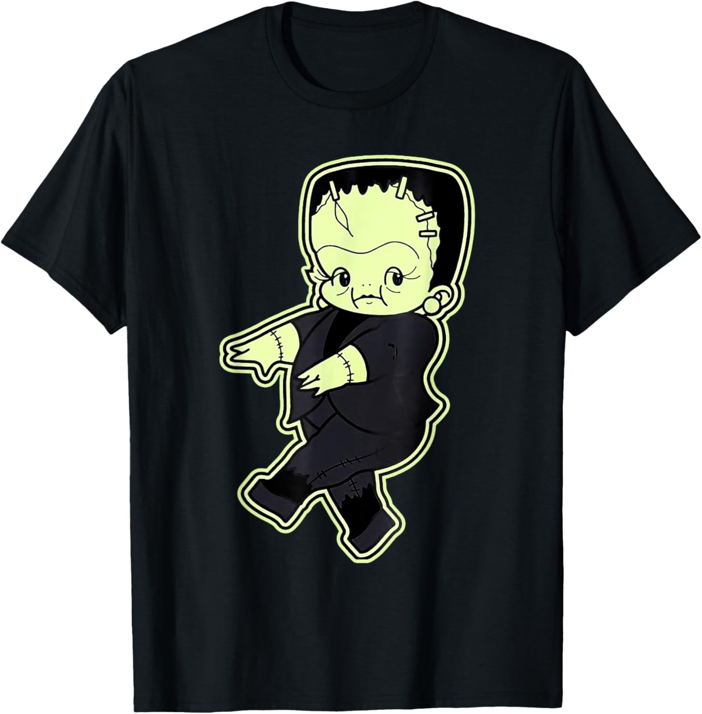 Kewpie Baby Frankenstein Monster T-Shirt - T-Shirt | Black