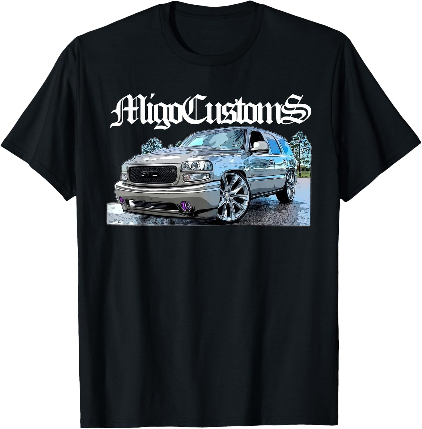 Custom Lowered Yukon, Tahoe SUV Trucks T-Shirt - T-Shirt | Black