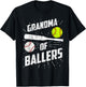 Grandma Of Ballers Funny Baseball Softball Mothers Day Gift T-Shirt - T-Shirt | Black