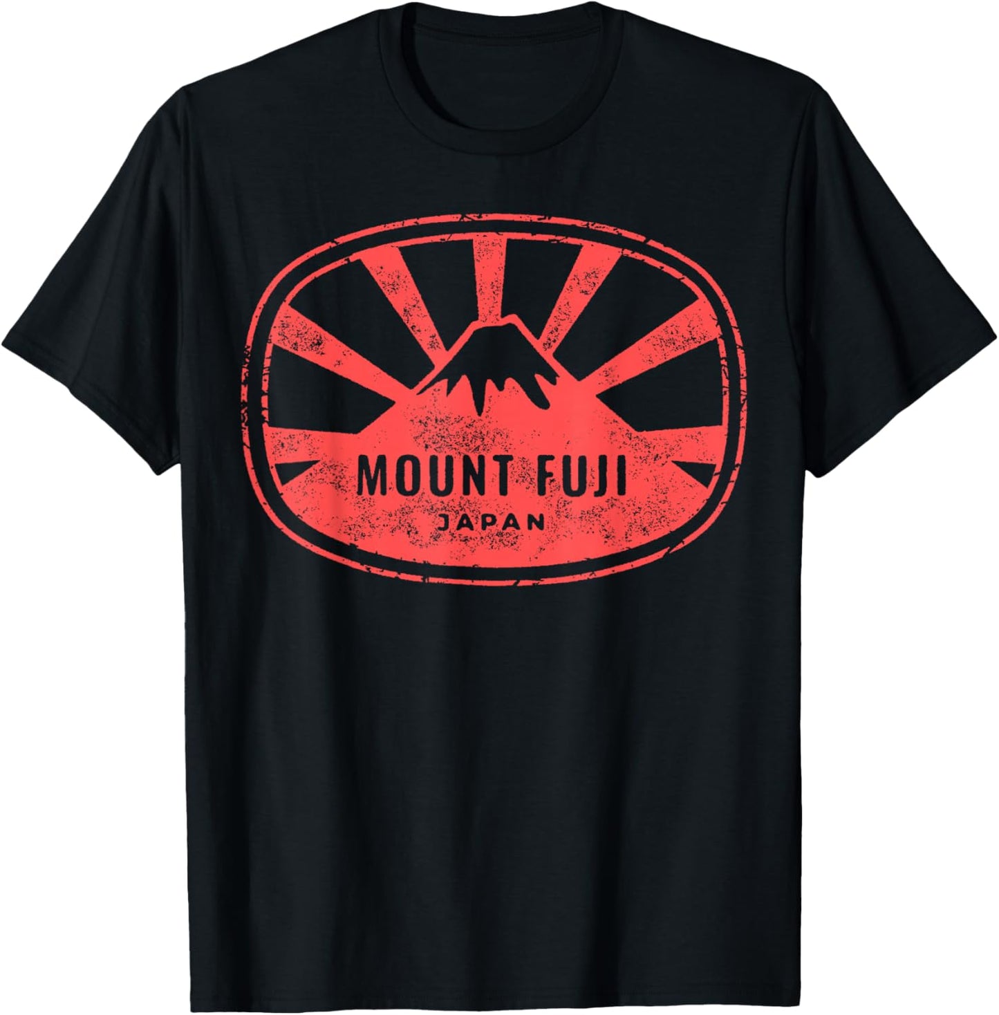 Vintage Mount Fuji Japanese Tradittional Graphic T-Shirt - T-Shirt | Black