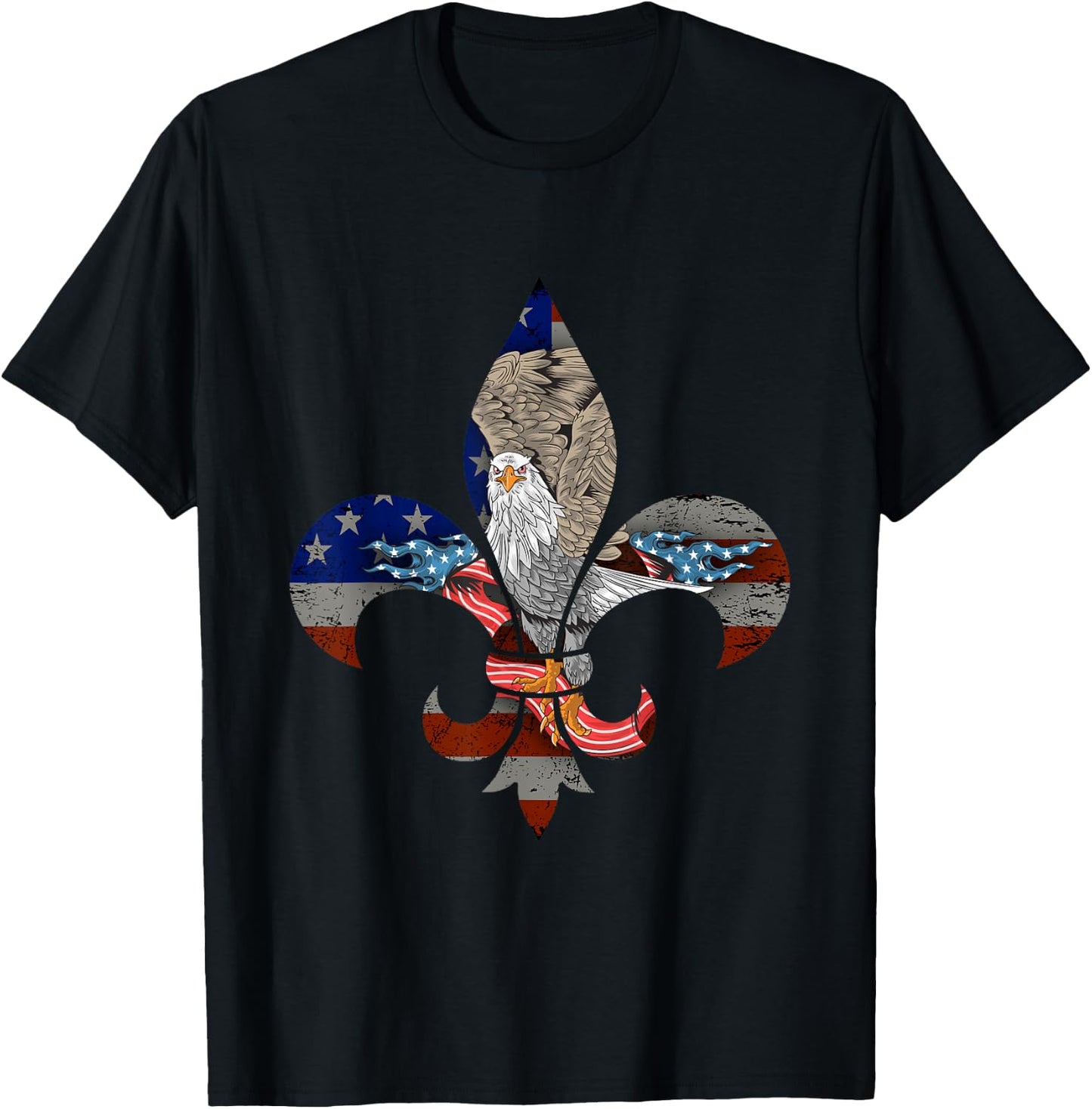 Funny Patriotic Scout Logo Scouting Lover Us Flag Eagle Gift T-Shirt - T-Shirt | Black