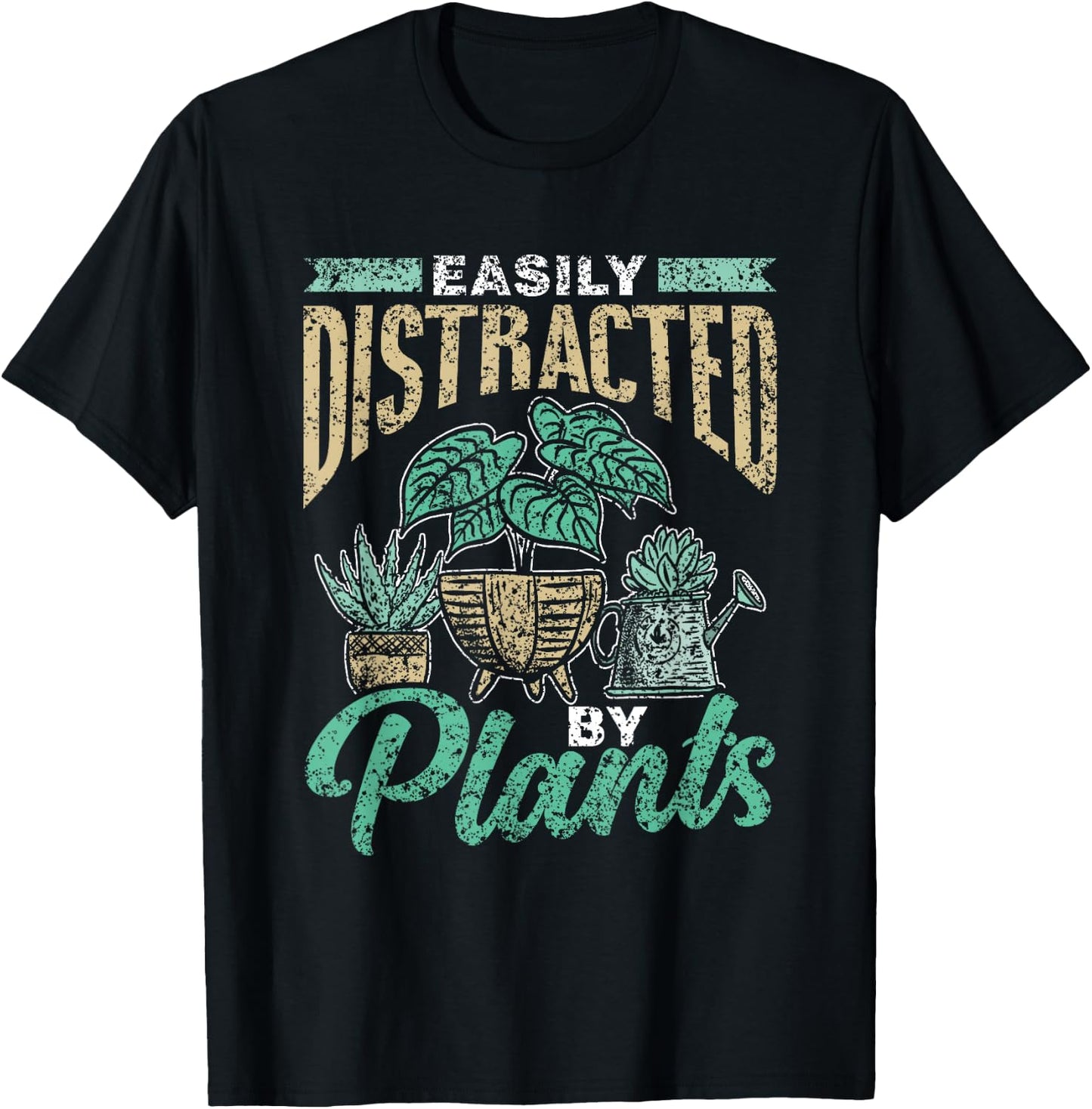 Easy to Distract by Plants Botanist Flowers Botanist T-Shirt - T-Shirt | Black