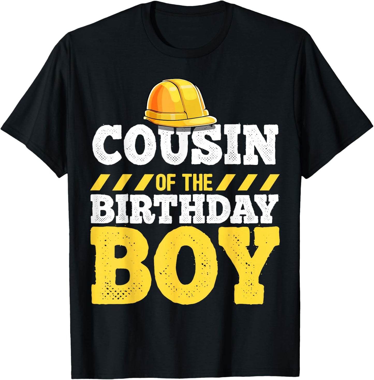 Cousin of the Birthday Boy Construction Birthday Party T-Shirt - T-Shirt | Black