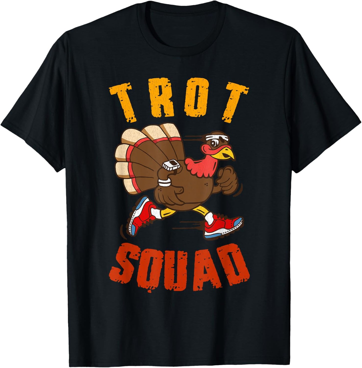 Trot Squad Shirt Thanksgiving Turkey Trot Costume T-Shirt - T-Shirt | Black