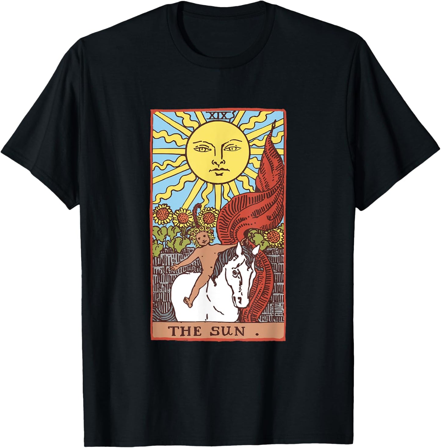 Sun Tarot Card Rider Waite T-Shirt - T-Shirt | Black
