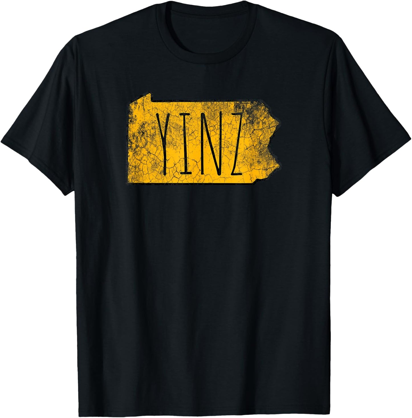 Yinz Pittsburgh Pennsylvania Map Funny Vintage T-Shirt - T-Shirt | Black