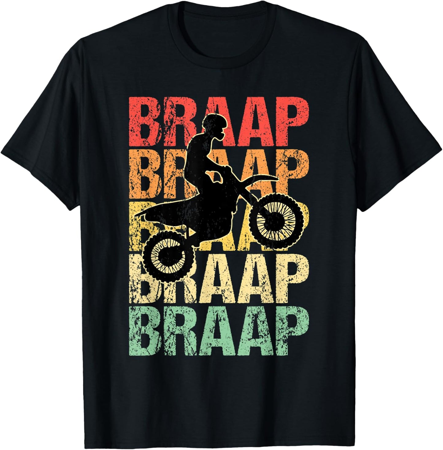 Braap Brap Motocross Vintage T-Shirt - T-Shirt | Black