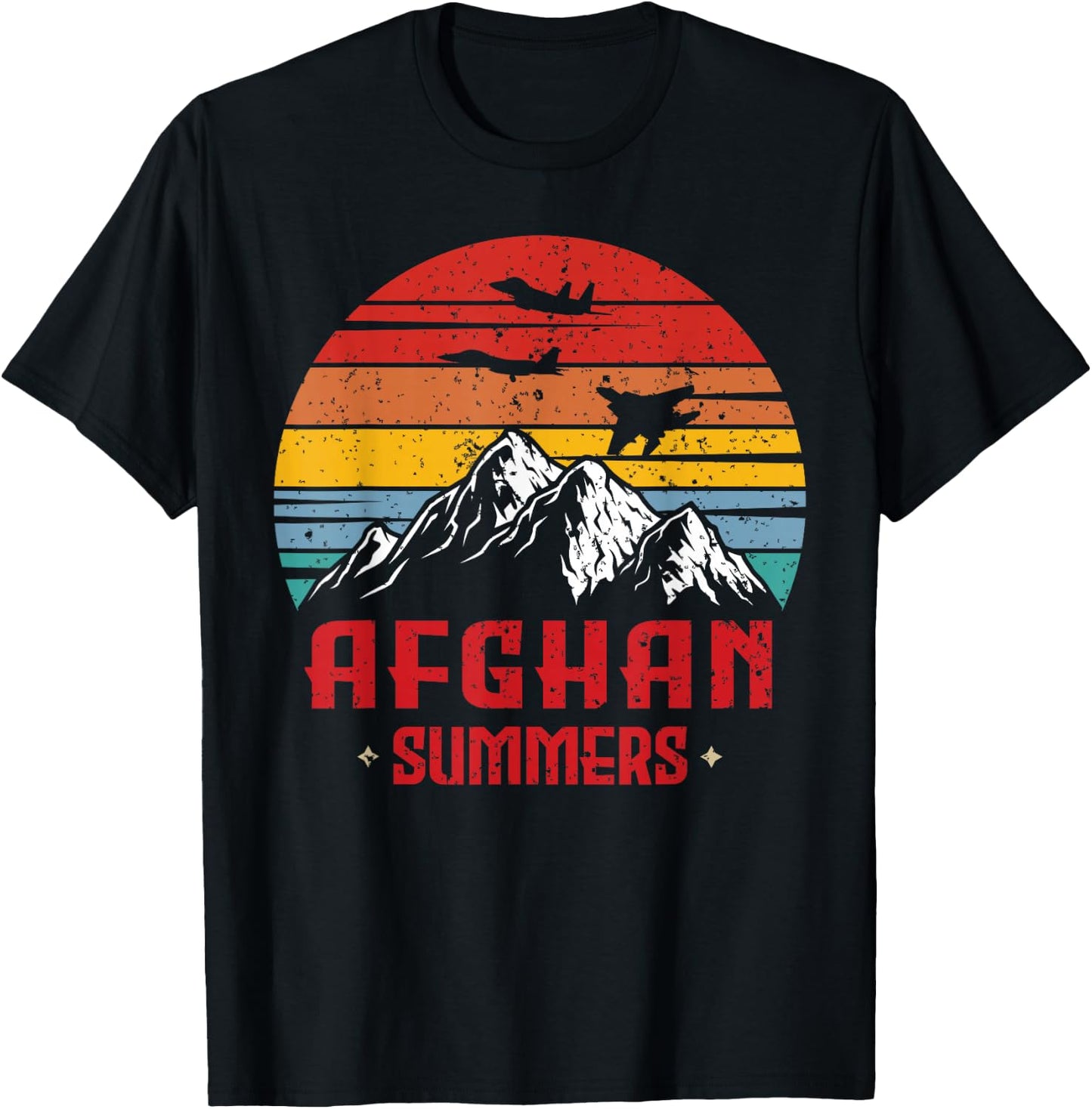 Afghan Summers Veteran Shirt Funny Afghanistan Veteran Gift T-Shirt - T-Shirt | Black