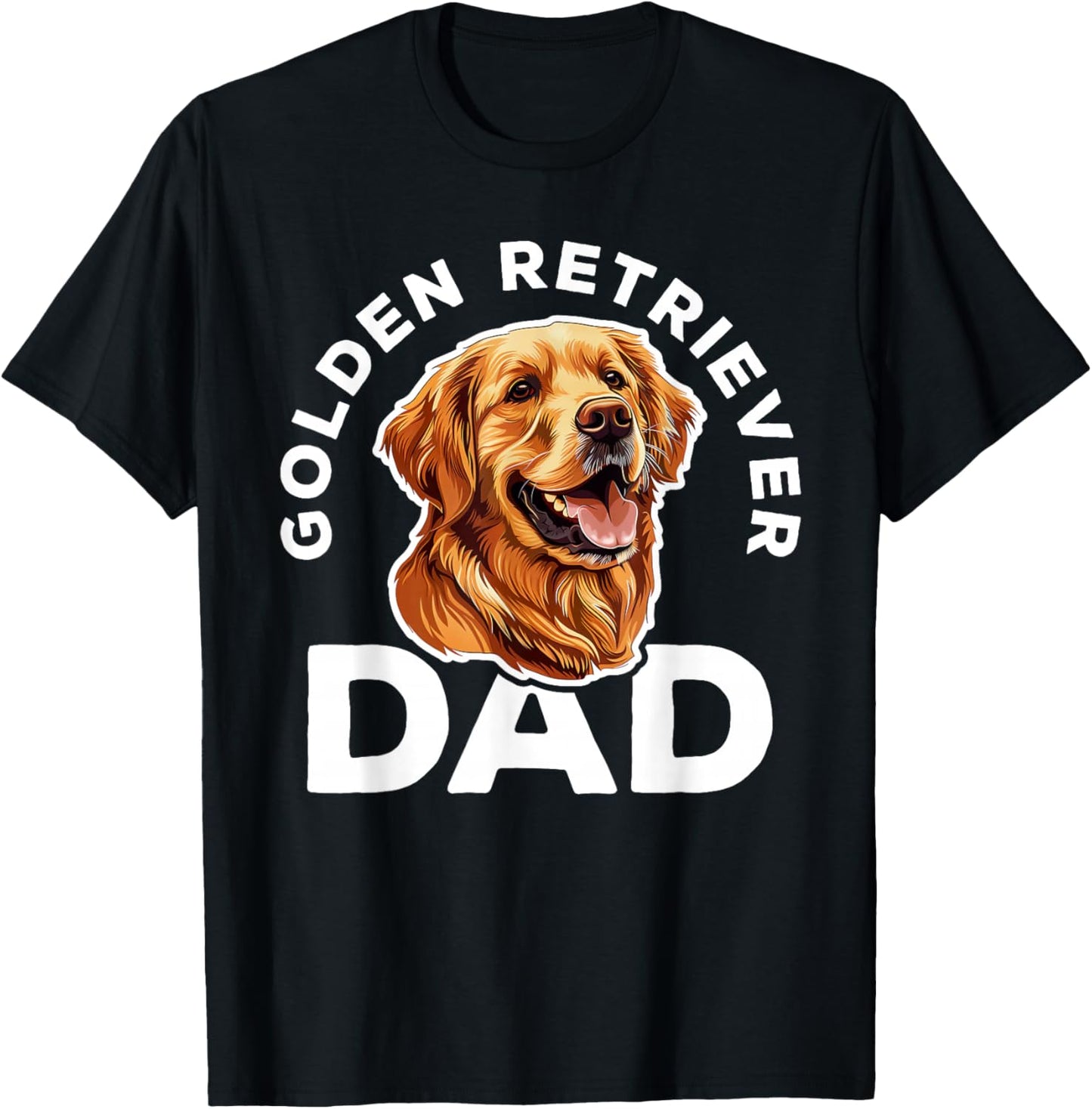 Golden Retriever Dad Shirt Men Daddy Dog Lover Fathers Day T-Shirt - T-Shirt | Black