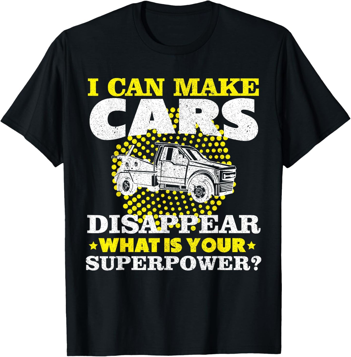 Tow Truck Driver Breakdown Lorry - Thin Yellow Line Trucker T-Shirt - T-Shirt | Black