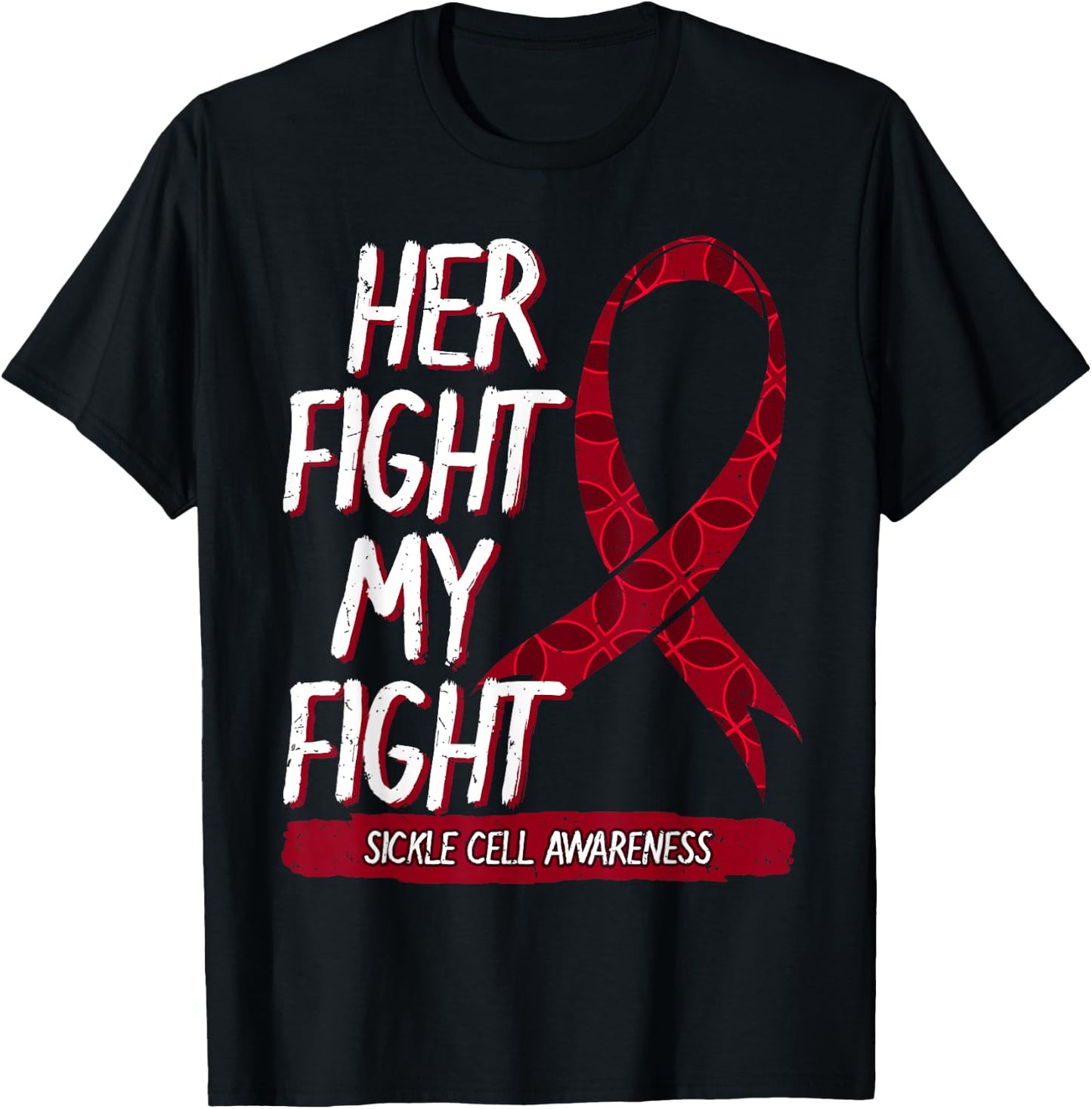 Sickle Cell Awareness Blood Disorder Burgundy Ribbon Gift T-Shirt - T-Shirt | Black