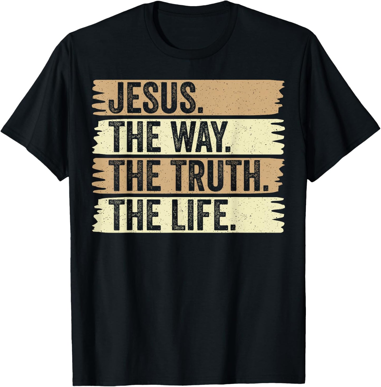 Retro Jesus The Way Truth and Life Vintage Christian Worship T-Shirt - T-Shirt | Black
