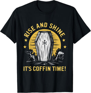 Rising Coffin Humor Funny Casket Funeral Horror Costume T-Shirt - T-Shirt | Black