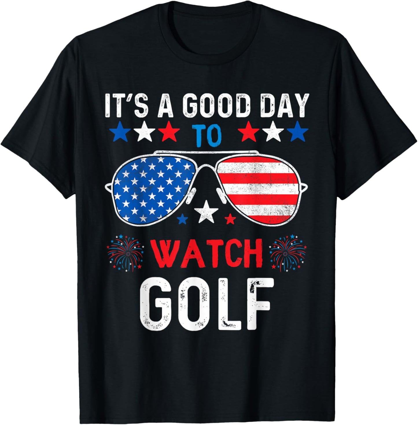 Golf USA Support the Team Sunglasses USA Flag Girls Kids Men T-Shirt - T-Shirt | Black
