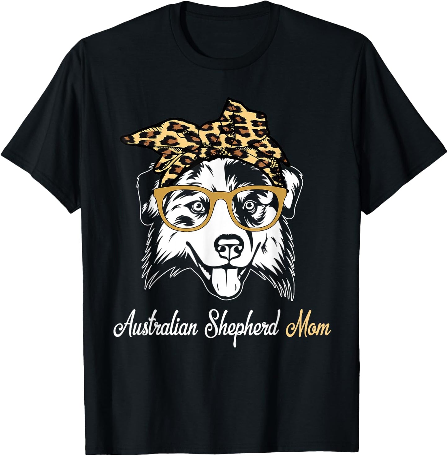Birthday and Mother's day Gift-Australian Shepherd Mom T-Shirt - T-Shirt | Black