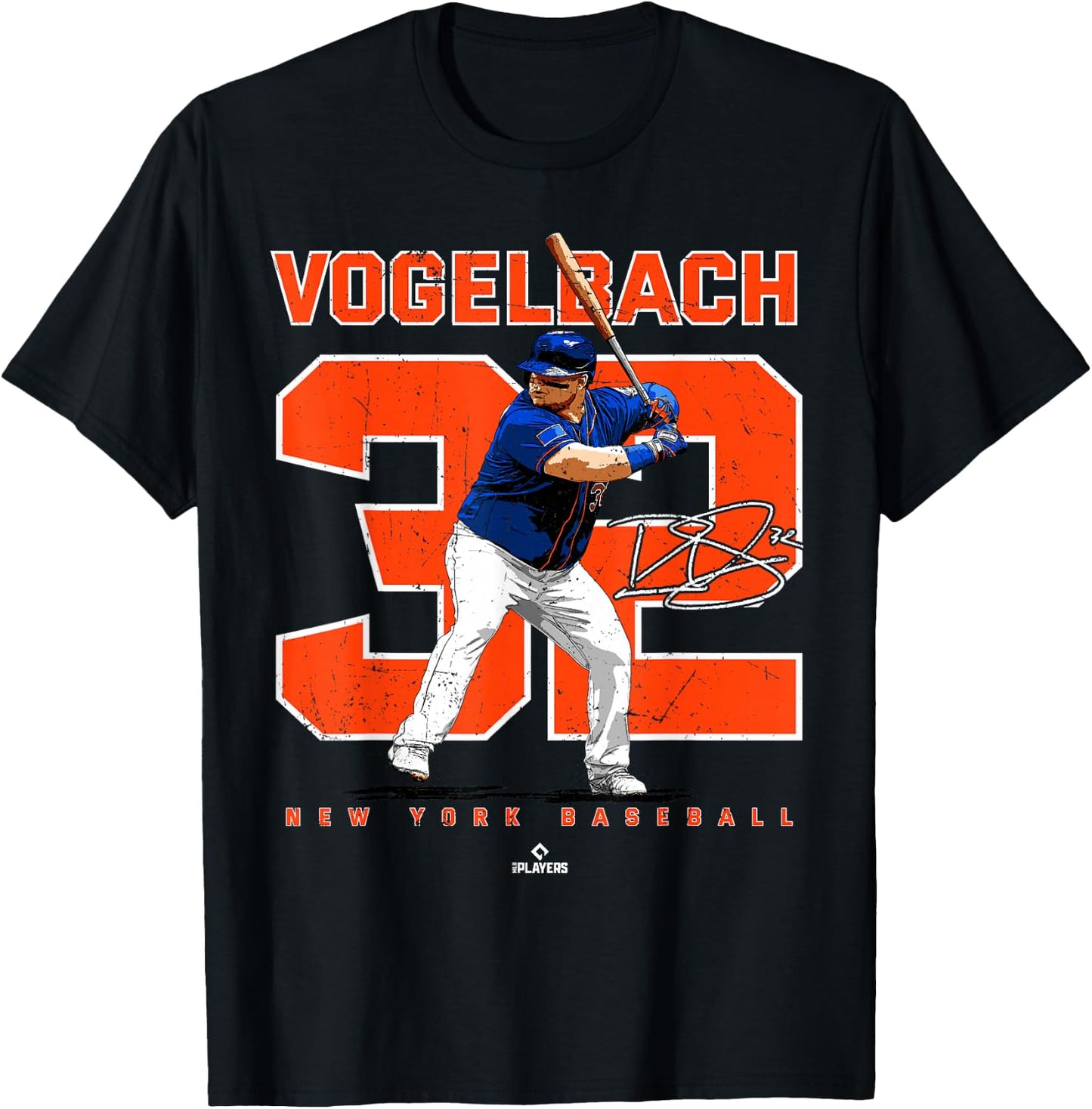 Number and Portrait Daniel Vogelbach New York MLBPA T-Shirt - T-Shirt | Black