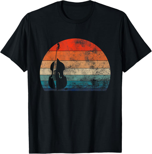 Retro Vintage Double Bass Musician T-Shirt - T-Shirt | Black