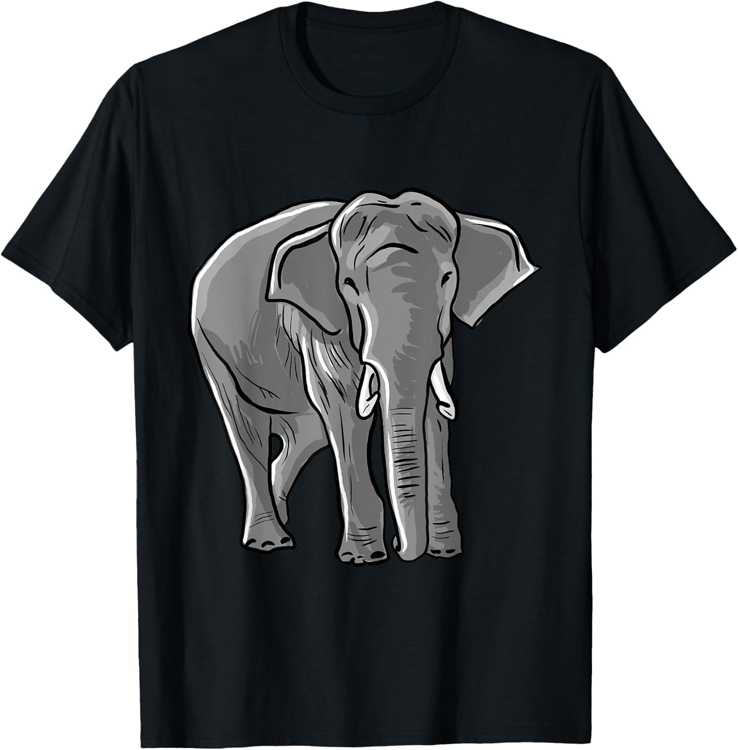 Elephant Love Illustration for Elephant Lovers T-Shirt - T-Shirt | Black