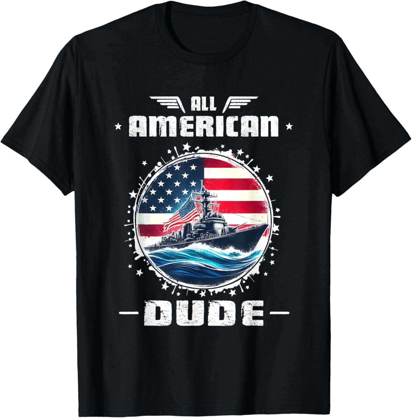 USA Perfect Dude Merch Perfect Dude Shirt All American Dude T-Shirt - T-Shirt | Black