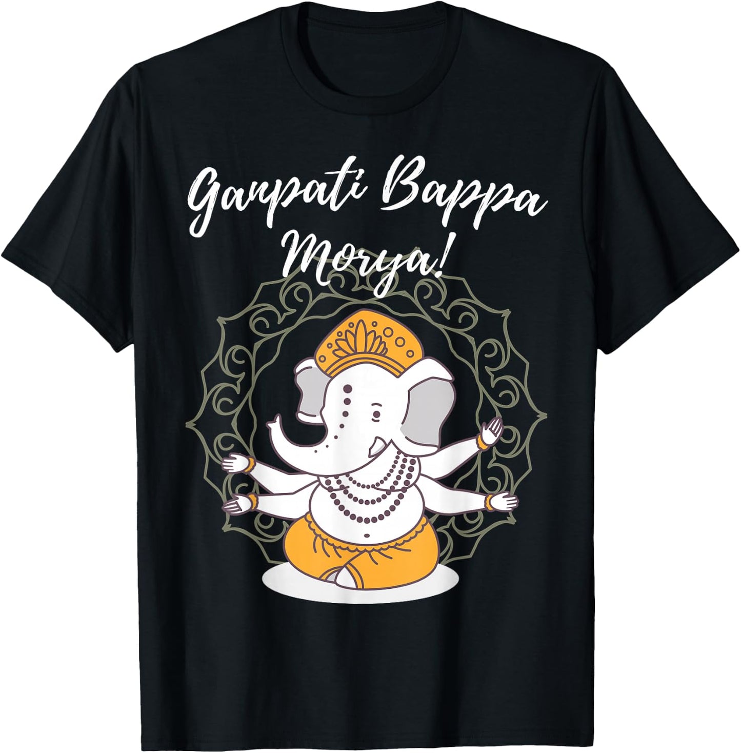 Ganesh Chaturthi Hindu God Elephant Lord Ganeshotsav T-Shirt - T-Shirt | Black