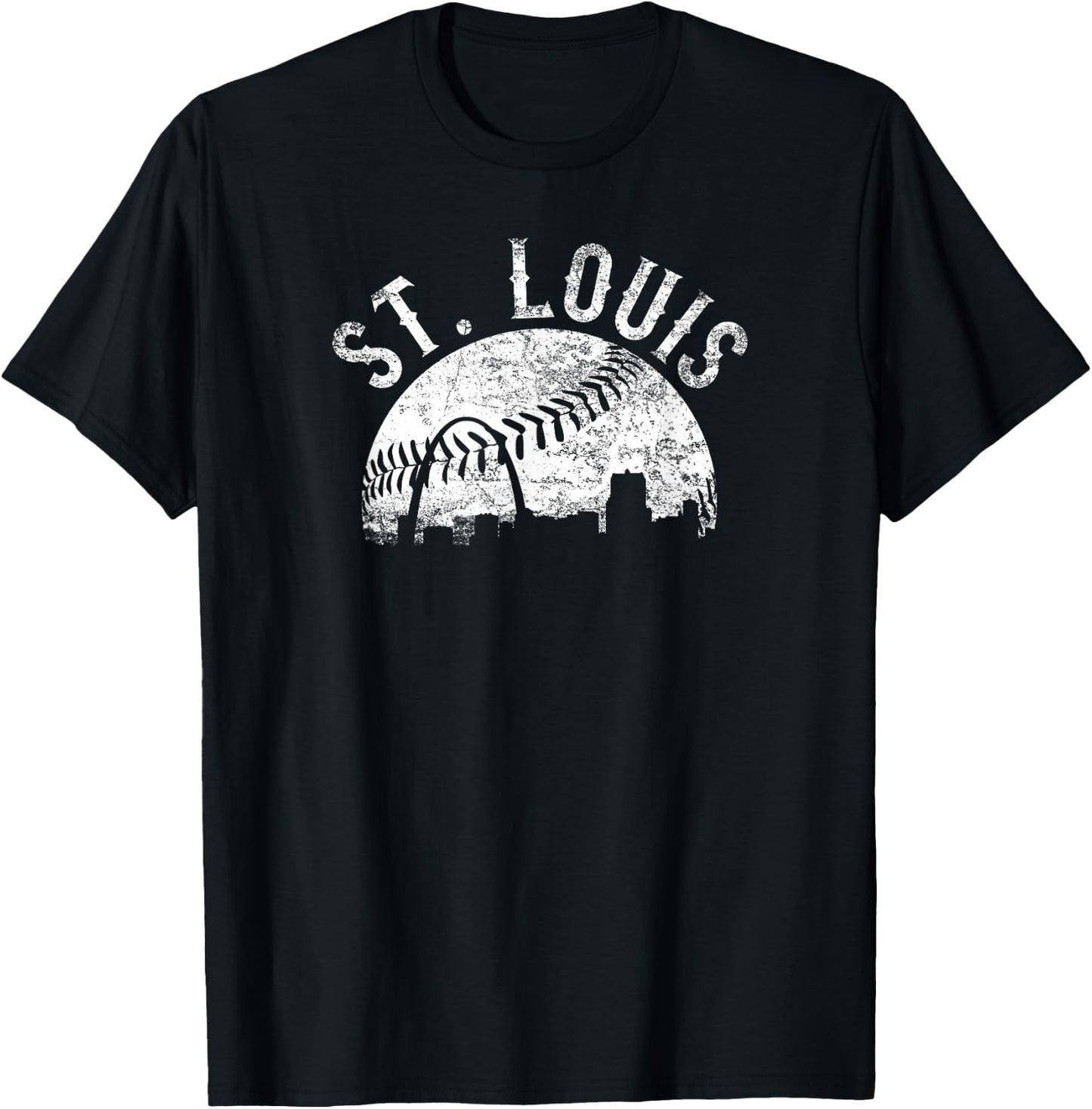 Vintage St Louis Missouri Skyline Apparel T-Shirt - T-Shirt | Black
