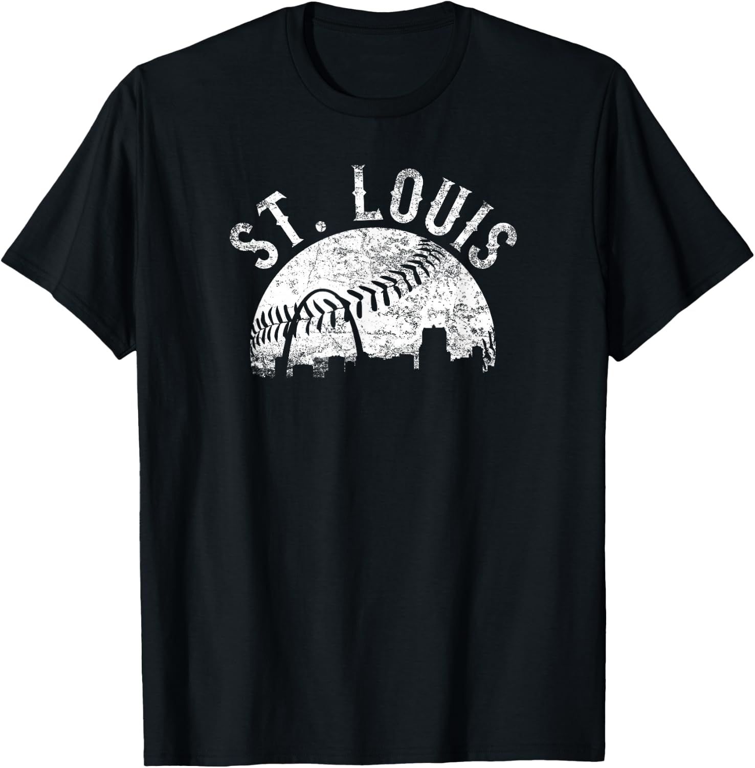 Vintage St Louis Missouri Skyline Apparel T-Shirt - T-Shirt | Black