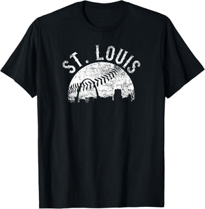 Vintage St Louis Missouri Skyline Apparel T-Shirt - T-Shirt | Black