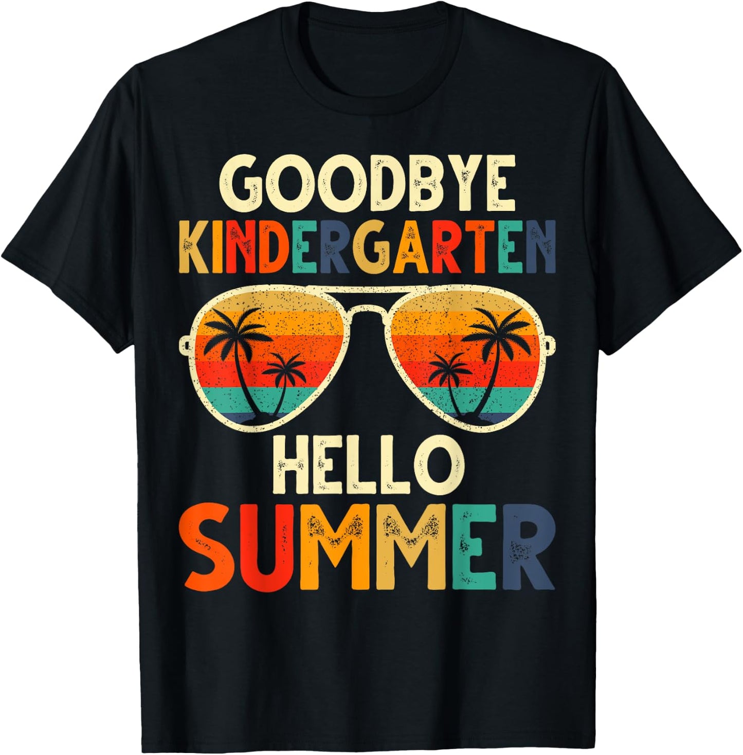 Goodbye Kindergarten Hello Summer Last Day Of School kids T-Shirt - T-Shirt | Black