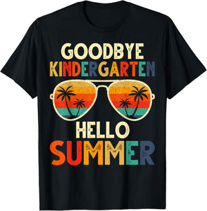 Goodbye Kindergarten Hello Summer Last Day Of School kids T-Shirt - T-Shirt | Black