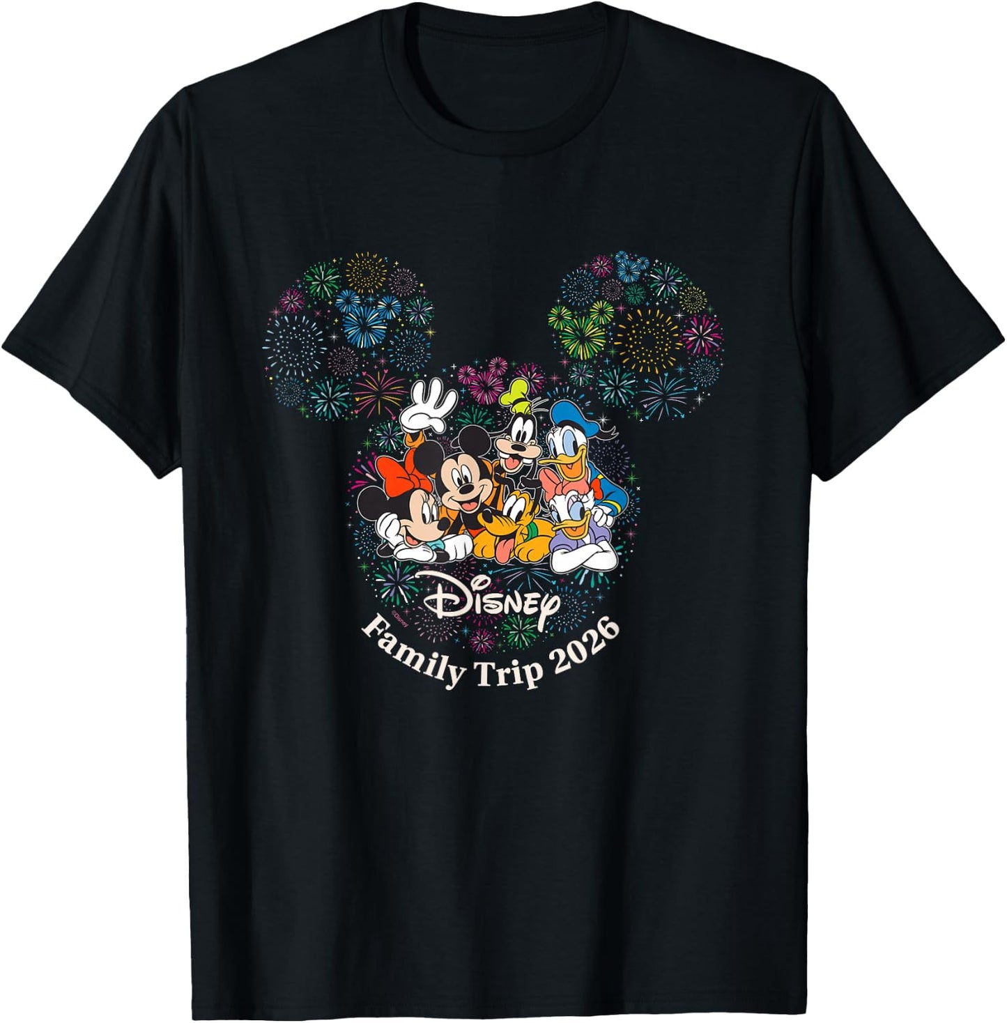 Disney Mickey & Friends Fireworks Vacation Family Trip 2024 T-Shirt - T-Shirt | Black