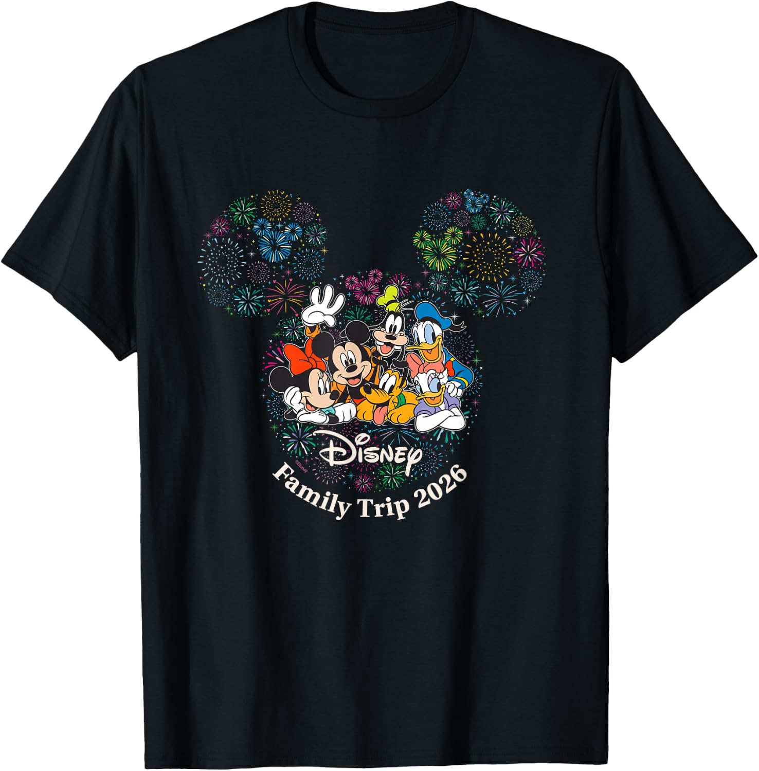 Disney Mickey & Friends Fireworks Vacation Family Trip 2024 T-Shirt - T-Shirt | Black