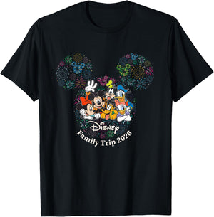 Disney Mickey & Friends Fireworks Vacation Family Trip 2024 T-Shirt - T-Shirt | Black