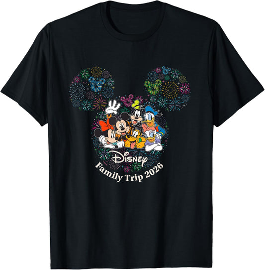Disney Mickey & Friends Fireworks Vacation Family Trip 2024 T-Shirt - T-Shirt | Black