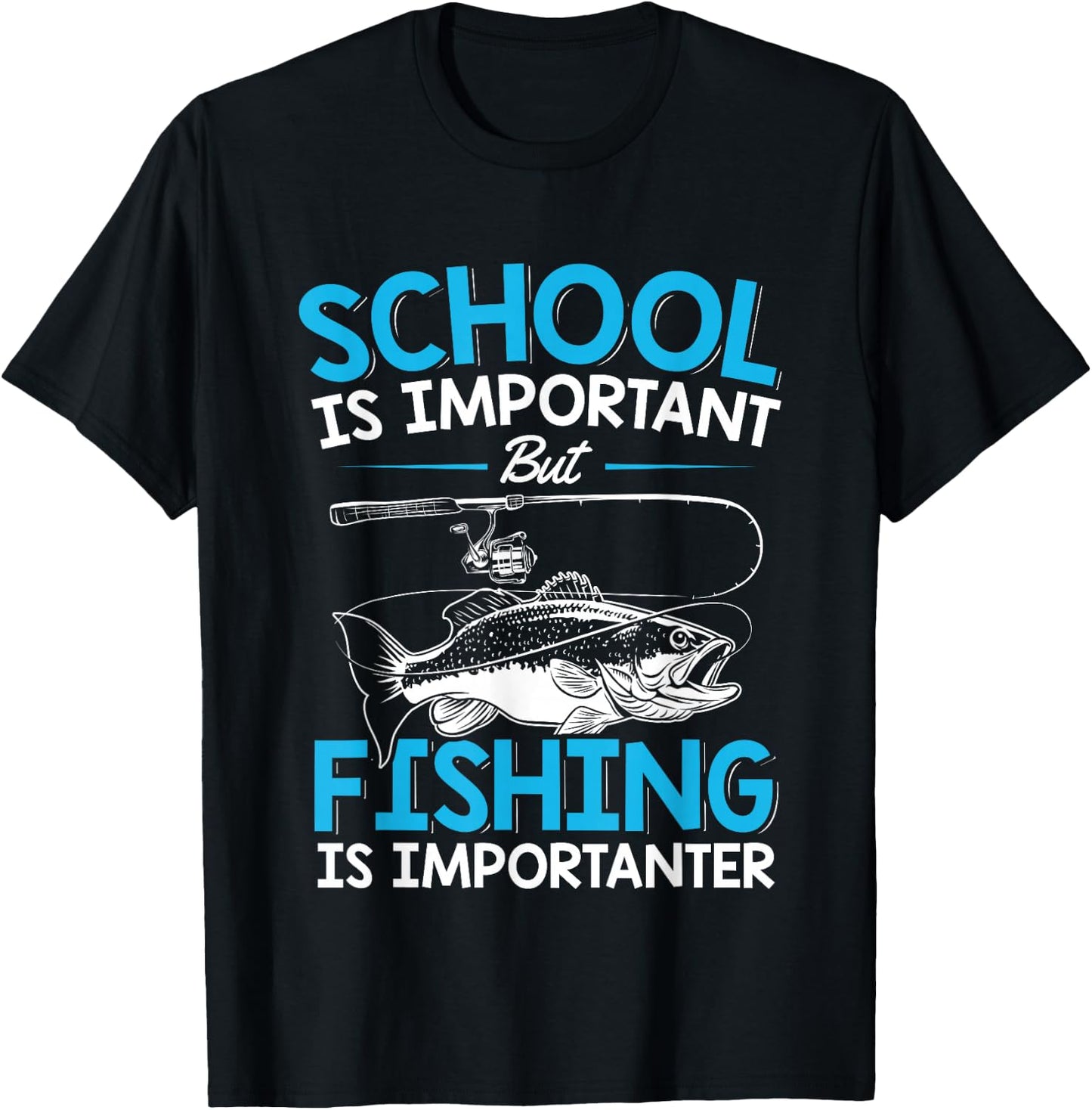 Fishing Shirt Youth Boys Fish Lover Teen Boys Fishing T-Shirt - T-Shirt | Black