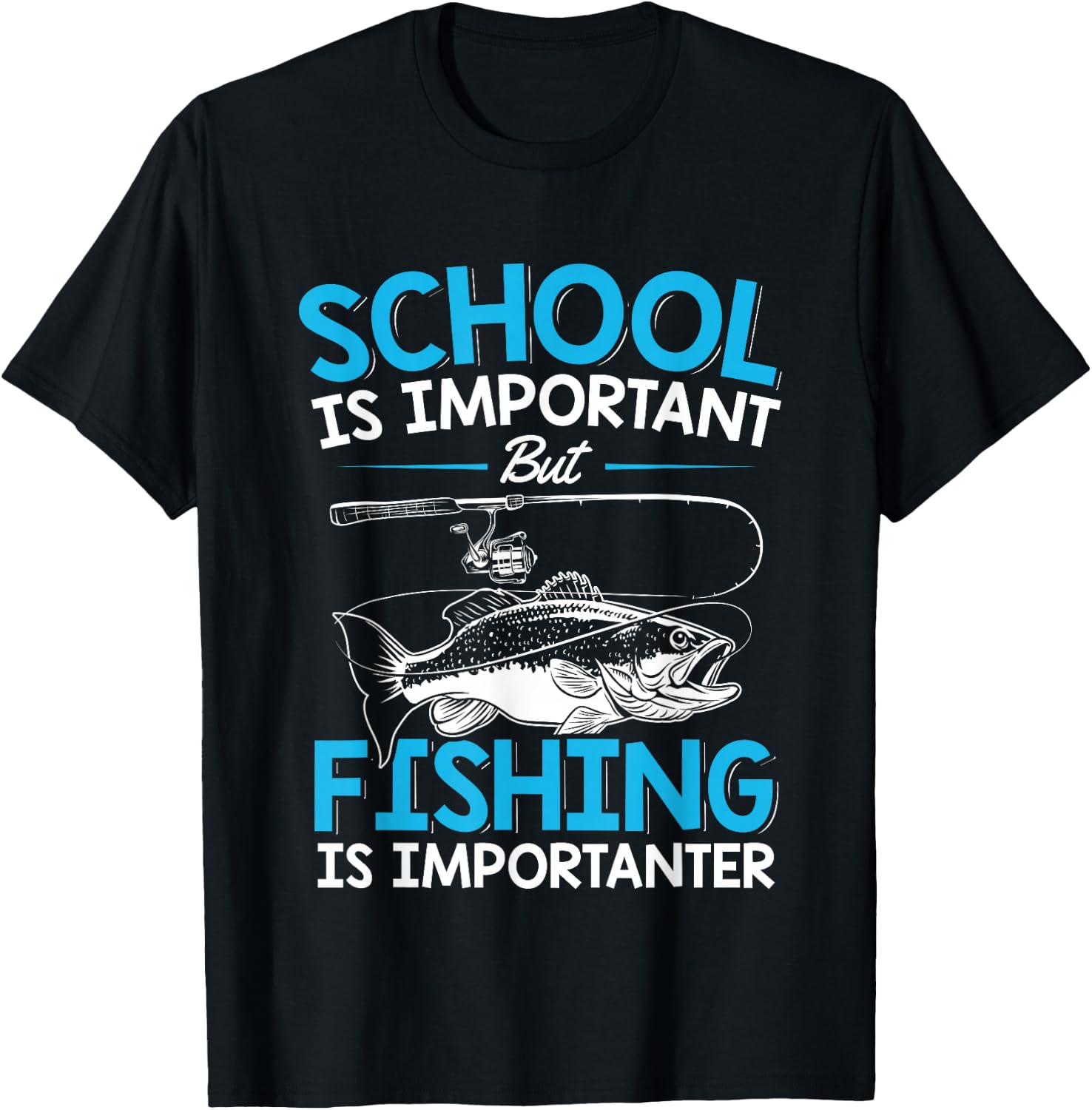 Fishing Shirt Youth Boys Fish Lover Teen Boys Fishing T-Shirt - T-Shirt | Black