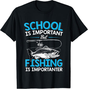 Fishing Shirt Youth Boys Fish Lover Teen Boys Fishing T-Shirt - T-Shirt | Black