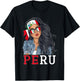 Peruvian Woman Products Flag Uniform Heritage Peru T-Shirt - T-Shirt | Black