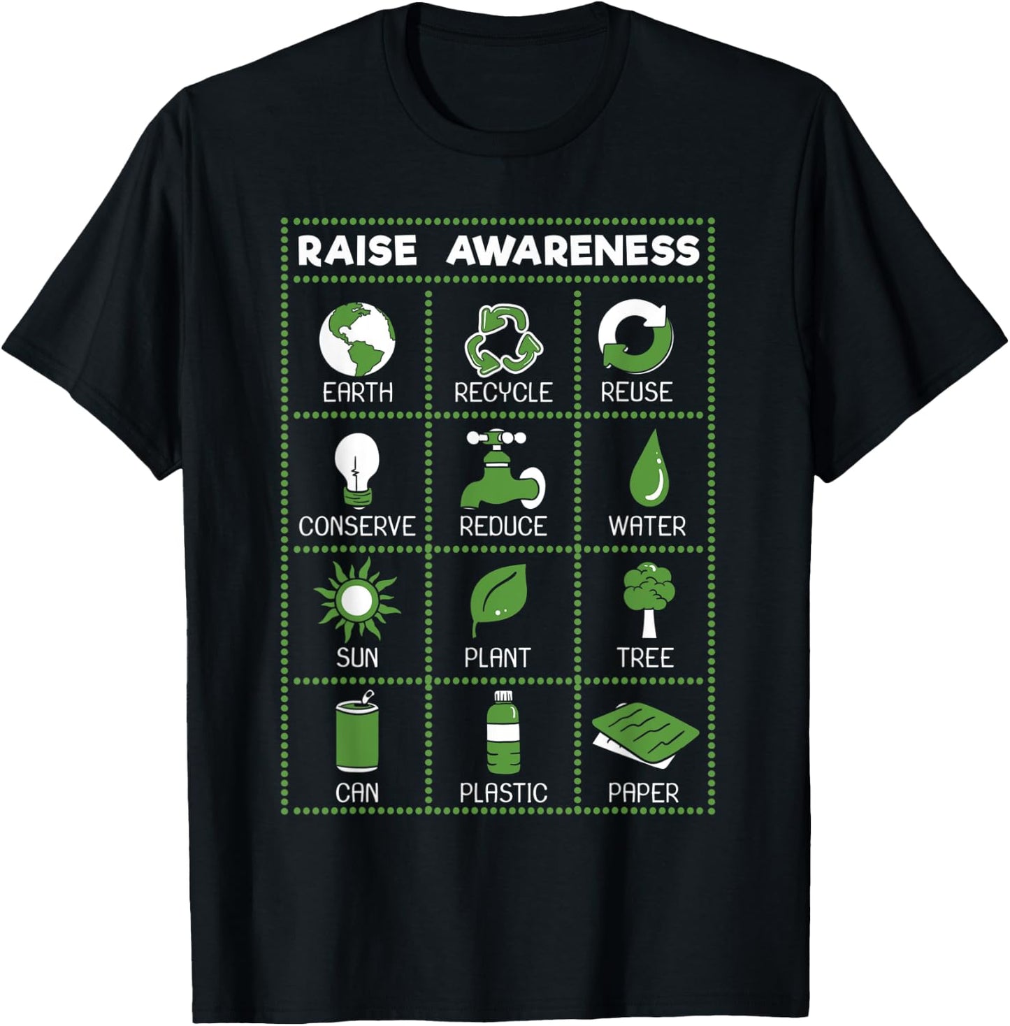 Reduce Reuse Recycle Earth Day Awareness Activist Gift T-Shirt - T-Shirt | Black