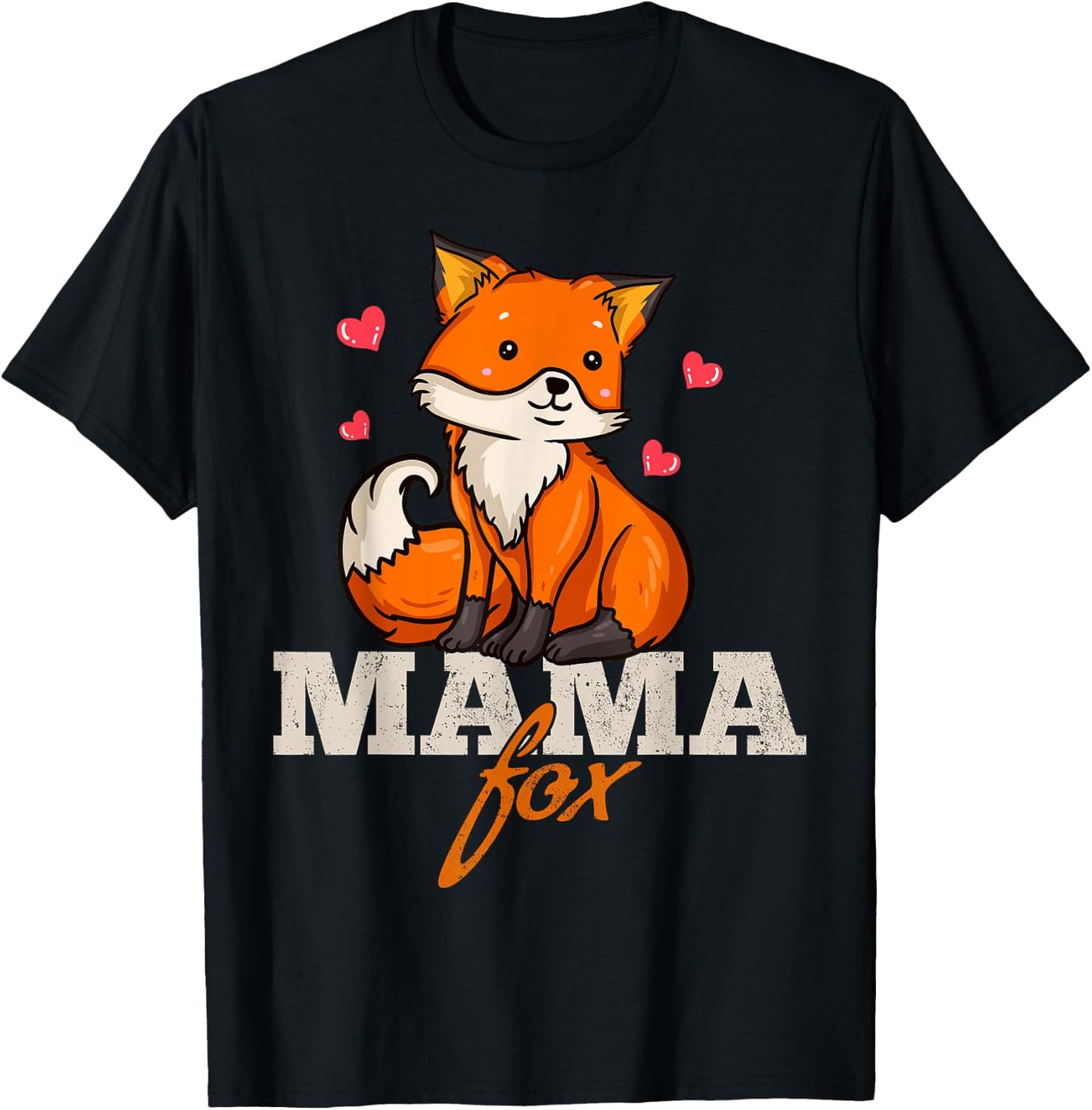 Foxes Mama Mom Mother's Day T-Shirt - T-Shirt | Black