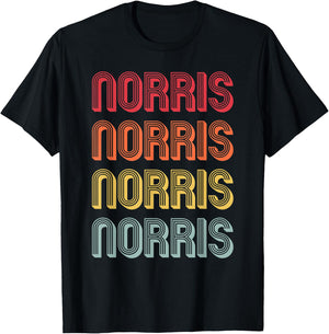 NORRIS Gift Surname Funny Retro Vintage 80s Birthday Reunion T-Shirt - T-Shirt | Black