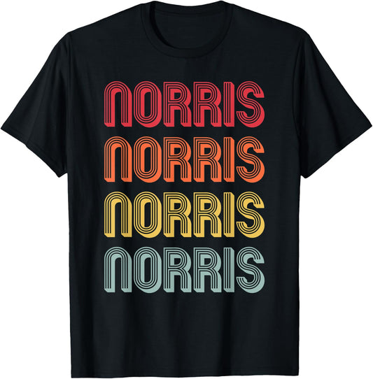 NORRIS Gift Surname Funny Retro Vintage 80s Birthday Reunion T-Shirt - T-Shirt | Black
