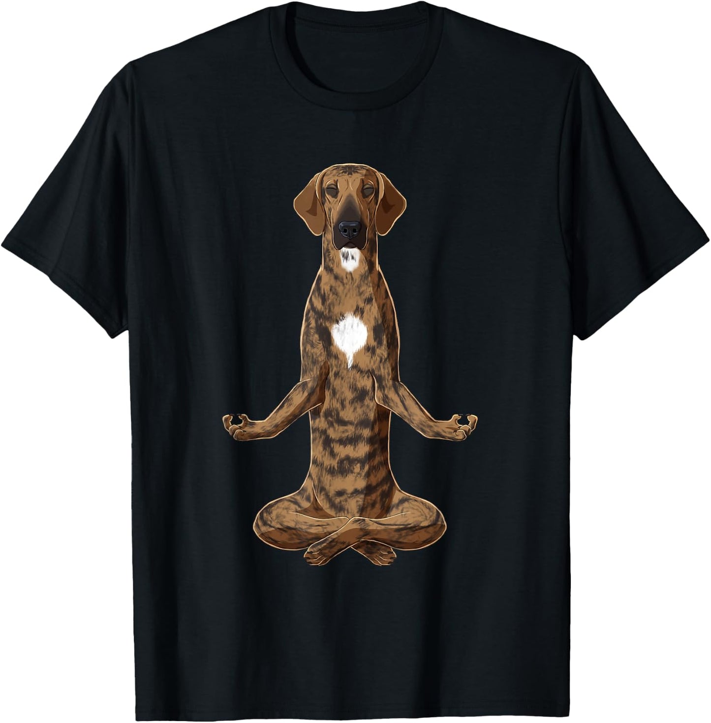 Funny Yoga Dog Plott Hound T-Shirt - T-Shirt | Black