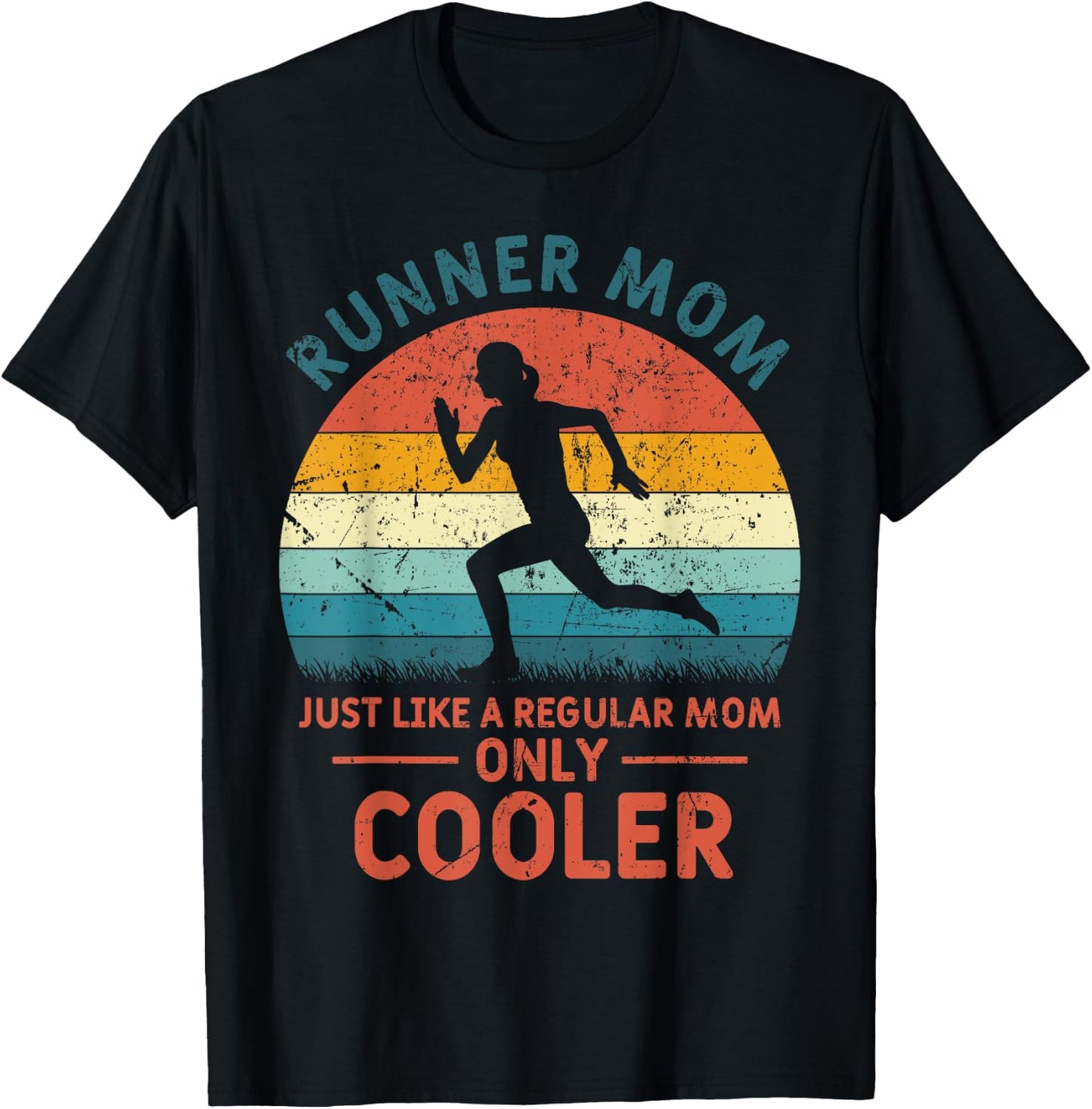 Runner Mom Funny Marathon Running Jogging Mother's Day T-Shirt - T-Shirt | Black