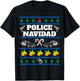 Police Navidad Ugly Christmas Sweater T-Shirt - T-Shirt | Black