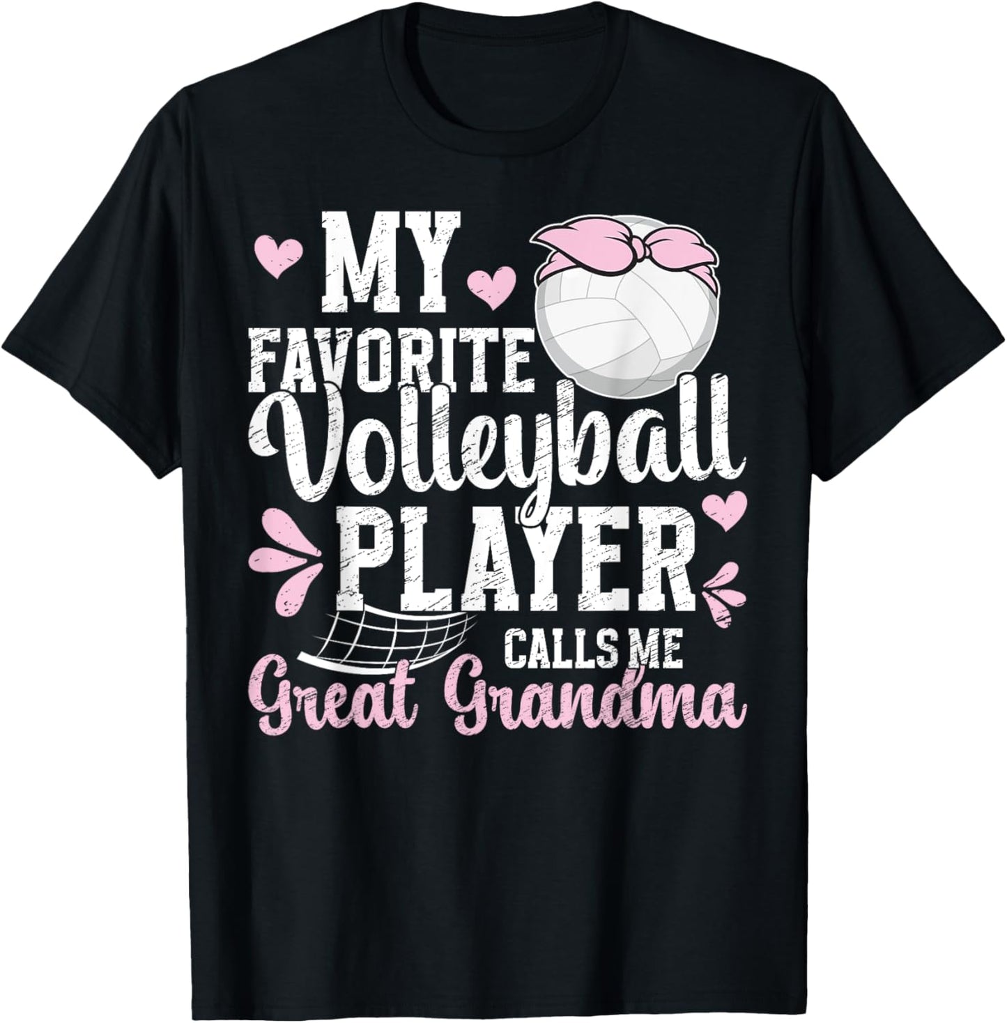 Volleyball Player Great Grandma Volleyball Great Grandma T-Shirt - T-Shirt | Black